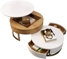 Load image into Gallery viewer, Round Coffee Table White with Storage Lift-Top - EK CHIC HOME