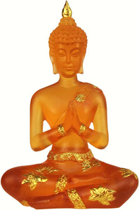 Amber Buddha Statue Buda Figurine Zen Decoration 7 Inch - EK CHIC HOME