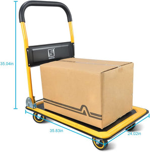 Push Cart Dolly Moving Platform Hand Truck, Foldable for Easy Storage - EK CHIC HOME