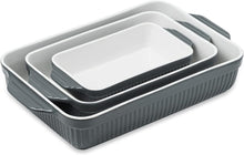 Load image into Gallery viewer, Porcelain Baking Dishes, Rectangular  Set of 3 - EK CHIC HOME