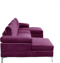 Load image into Gallery viewer, Large Velvet Fabric U-Shape Sectional Sofa, Double Extra Wide Chaise - EK CHIC HOME