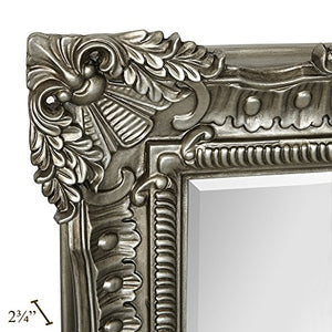 Luxury Antique Silver Baroque Frame Mirror 100% (30" x 40") - EK CHIC HOME
