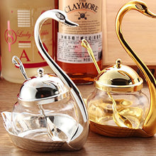 Load image into Gallery viewer, Sugar Bowl Coffee  Swan with Serving Spoon, Golden - EK CHIC HOME