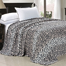 Load image into Gallery viewer, Light Weight Animal Safari Style Black White Leopard Printed Flannel Fleece Blanket (Queen) - EK CHIC HOME