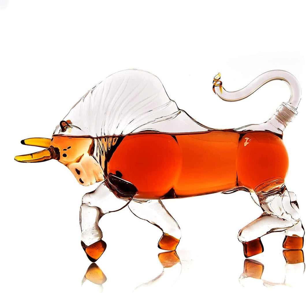 Charging Bull Liquor Decanter Made For Bourbon - EK CHIC HOME