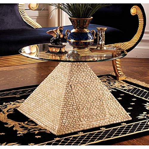 Great Egyptian Pyramid of Giza Sculptural Glass-Topped Table - EK CHIC HOME