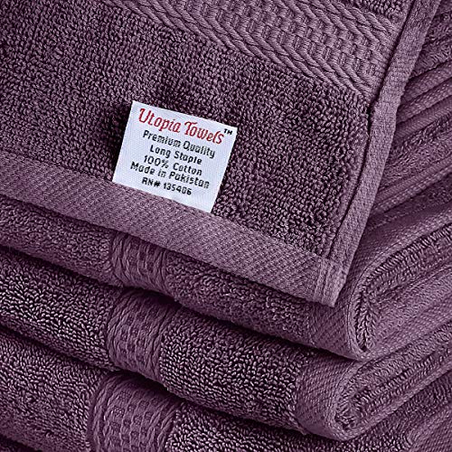 Utopia Towels - Premium Washcloths Set (12 x 12 Inches, Plum