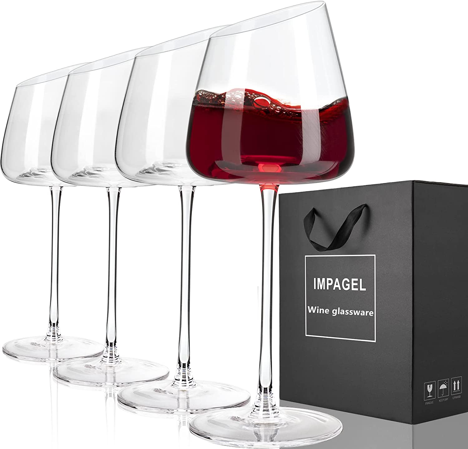 4 foot wine glass Pleated Foot Wine Glass Set of 4