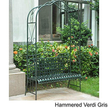 Load image into Gallery viewer, Iron Outdoor Arbor Bench, Hammered Bronze - EK CHIC HOME