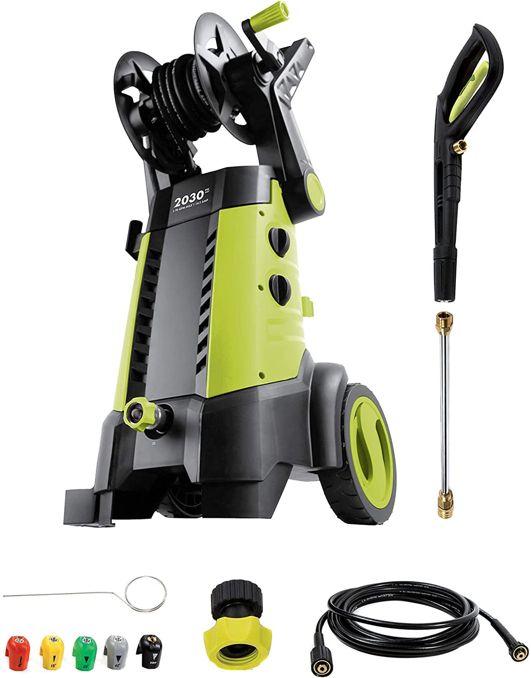 14.5 AMP Electric Pressure Washer with Hose Reel, Green - EK CHIC HOME