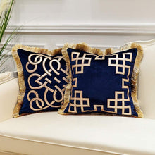 Load image into Gallery viewer, Pack of 2 Luxury Black Decorative Pillows with Tassels 20 x 20 - EK CHIC HOME