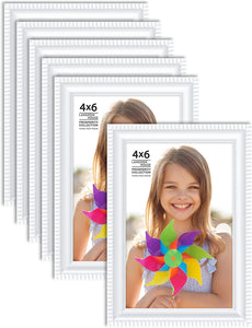 4x6 Picture Frames (Gold, 6 Pack), Contemporary Frame Set - EK CHIC HOME