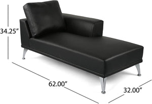 Modern Fabric Chaise Sectional, Black - EK CHIC HOME