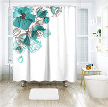 Load image into Gallery viewer, Poppy Floral Shower Curtain Set with 12 Hooks - EK CHIC HOME