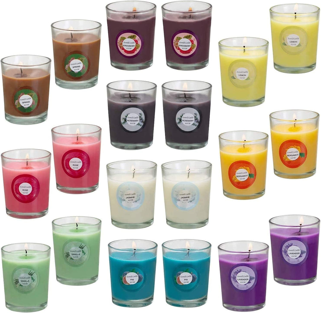 Scented Candles, Anxiety Reducer  - 20 Pack - EK CHIC HOME
