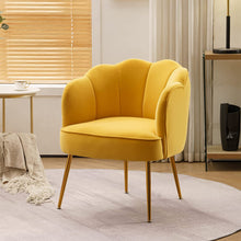 Load image into Gallery viewer, Velvet Accent Chair, Comfy Tufted Upholstered Armchair with Petal Back - EK CHIC HOME