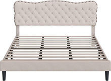 Load image into Gallery viewer, King Size Bed Frame, Linen Fabric Upholstered Platform Bed Frame - EK CHIC HOME