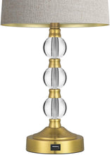 Load image into Gallery viewer, USB Table Lamps Set of 2 Accent Antique Brass - EK CHIC HOME