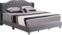Load image into Gallery viewer, Gray Micro Suede King Upholstered Bed - EK CHIC HOME