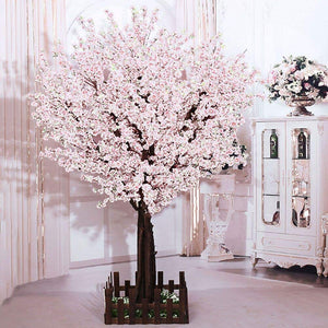 White Artificial Cherry Blossom Tree Indoor Outdoor Silk Flower - EK CHIC HOME