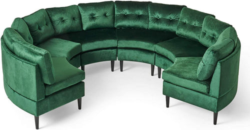 Glam Velvet Modular 6 Seater Sectional, Emerald - EK CHIC HOME