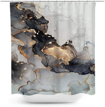 Load image into Gallery viewer, Black and White Marble Shower Curtain Abstract - EK CHIC HOME