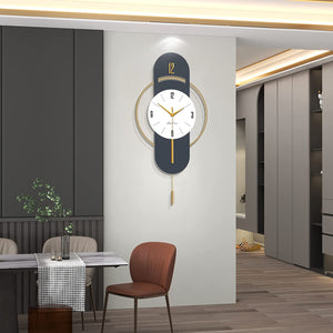 Large Wall Clocks for Living Room Modern Wood Metal Silent - EK CHIC HOME