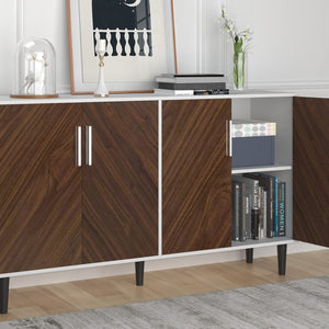 Modern Sideboard Buffet with Storage, 58 Inch Coffee Bar - EK CHIC HOME