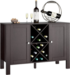 Modern Buffet Cabinet Wine Bar Storage Cabinet with 16-Bottle - EK CHIC HOME