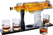 Load image into Gallery viewer, Uzi Submachine Gun Whiskey Gun Decanter and 4 Liquor Glasses - EK CHIC HOME