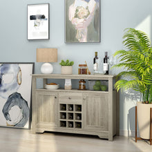 Load image into Gallery viewer, Wine Bar Cabinet with 9-Bottle Wine Rack Buffet Cabinet with Storage - EK CHIC HOME