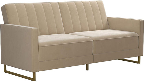 Modern Sofa Bed and Couch, Green Velvet Futon - EK CHIC HOME