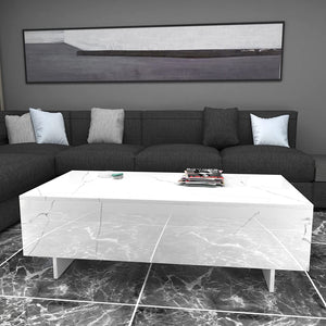 Living Room Rectangle High Gloss Coffee Table - EK CHIC HOME