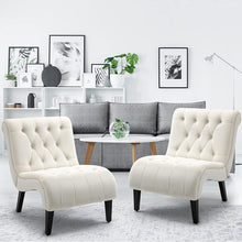 Load image into Gallery viewer, Armless 2 PCS Fabric Living Room Chairs with Wood Legs - EK CHIC HOME