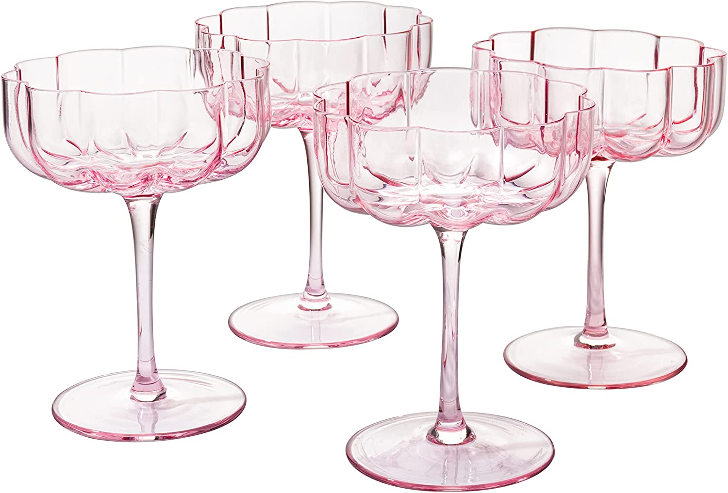 The Wine Savant Flower Vintage Glass Coupes 7oz Colorful Cocktail, Martini  & Champagne Glasses, Pros…See more The Wine Savant Flower Vintage Glass