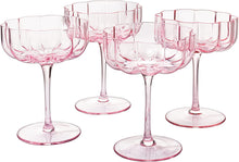 Load image into Gallery viewer, Flower Vintage Glass Coupes 7oz by The Wine Savant - EK CHIC HOME