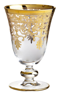 Fine Italian 8 Ounce Wine Glasses 14 Karat Gold Accented (6) - EK CHIC HOME