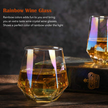 Load image into Gallery viewer, Stemless Wine Glass Set Of 4(10 Oz),Iridescent Glassware For Gift , - EK CHIC HOME
