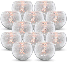 Load image into Gallery viewer, Round Gold Votive Candle Holders - Mercury Glass Tealight Set of 12 - EK CHIC HOME
