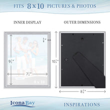 Load image into Gallery viewer, 8x10 Silver Picture Frame Beautifully Detailed Molding - EK CHIC HOME