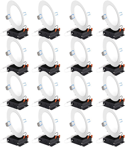 16 Pack 6 Inch Slim LED Downlight with Junction Box - EK CHIC HOME