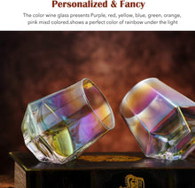 Load image into Gallery viewer, Stemless Wine Glass Set Of 4(10 Oz),Iridescent Glassware For Gift , - EK CHIC HOME