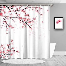 Load image into Gallery viewer, Cherry Blossom Shower Curtain Pink Floral with 12 Hooks - EK CHIC HOME