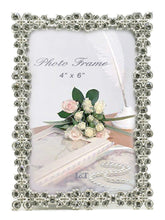 Load image into Gallery viewer, Luxury Metal Picture Frame Silver Plated with Brilliant Crystals 5x7 Inch - EK CHIC HOME