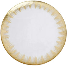Load image into Gallery viewer, Glass Chargers for Dinner Plates - with Gold Rim - Set of 4 - EK CHIC HOME