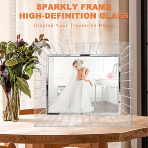8x10 Picture Frames Sparkly Glass Set of 2, Gifts  Crystal Bling - EK CHIC HOME