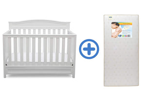4-in-1 Convertible Baby Crib, White - EK CHIC HOME