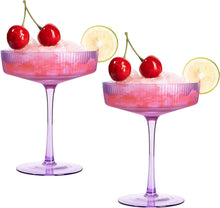Load image into Gallery viewer, Vintage Art Deco Colored Coupe Glasses with Stems - Set of 2 - 7oz - EK CHIC HOME