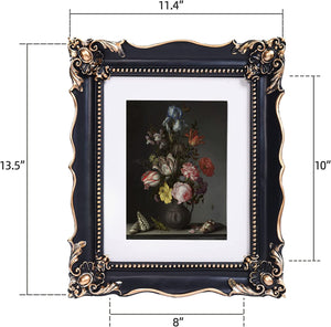 8x10 Vintage Picture Frame with Embossed Flower Design - EK CHIC HOME