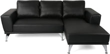 Load image into Gallery viewer, Modern Fabric Chaise Sectional, Black - EK CHIC HOME